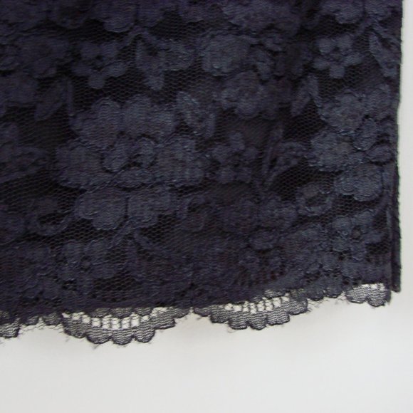 Vintage 80s 90s Black Lace Cocktail Dress Off Shoulder LBD Holiday Party Small - Picture 7 of 13